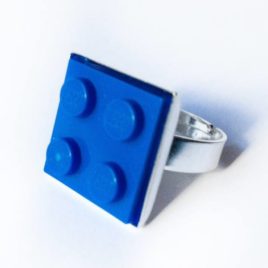 Anillo azul marino, bisutería artesanal LEGO ®