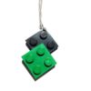 Conjunto pendientes y collar negro y verde bisutería artesanal LEGO®