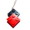 Conjunto pendientes y collar negro y rojo bisutería artesanal LEGO®