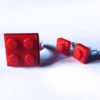 Conjunto pendientes y anillo color rojo bisutería artesanal LEGO®