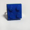 Conjunto pendientes y anillo azul doble bisutería artesanal LEGO ®
