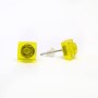 Pendientes amarillo translúcido 1x1 cuadrados