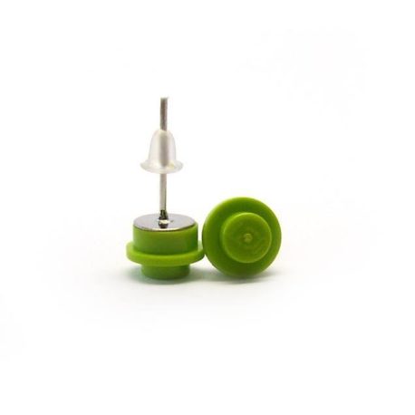 Pendientes verde lima 1x1 redondos