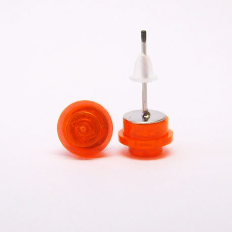 Pendientes naranja translúcido 1x1 redondos