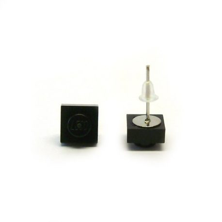 Pendientes negros 1x1 cuadrados