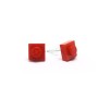 Pendientes rojos 1x1 cuadrados