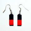 Conjunto pendientes y collar negro y rojo bisutería artesanal LEGO®