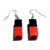 Pendientes largos de LEGO ® rojos y negros