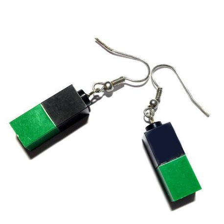 Pendientes largos de LEGO ® verdes y negros